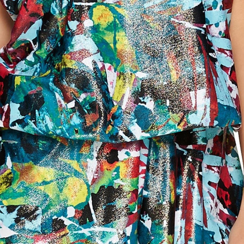 St. Tropez~Foiled Palm Station Romper Swimsuit~P66 - Picture 4 of 4